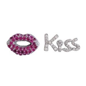 Clearance Dainty 925 Sterling silver Kiss Stud Earrings